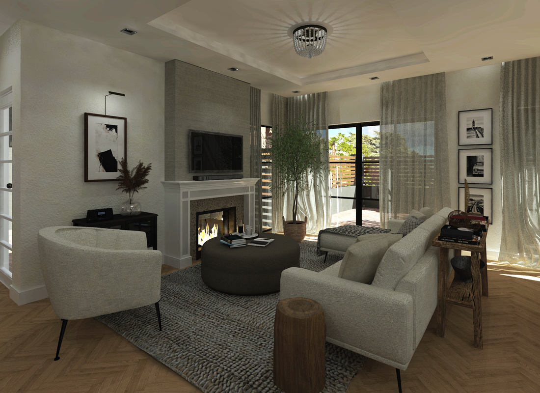 Mosé Interior Spaces • residential home renovation concept • contemporary Mediterranean styled living room inspired by the families travels abroad